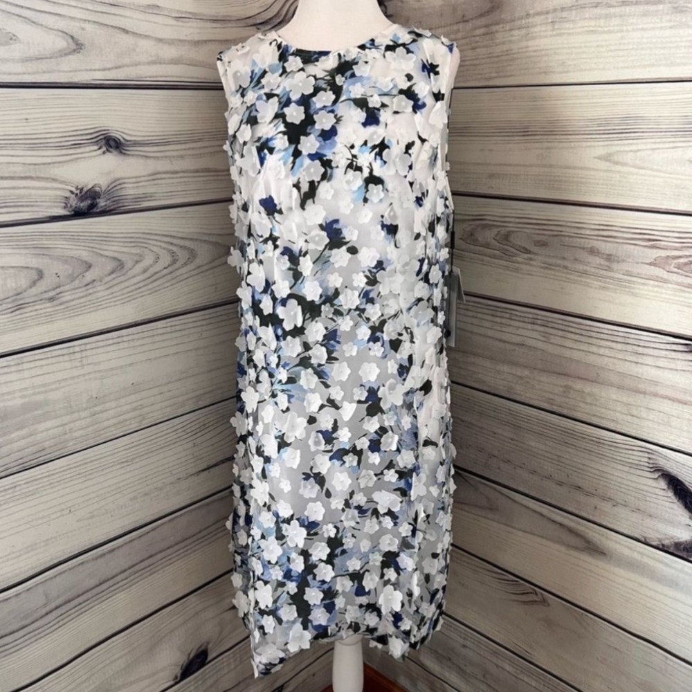 Karl Lagerfeld Cream Sheath Midi Dress Bateau Neckline
